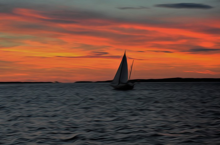 A boat on the ocean near Martha's Vineyard